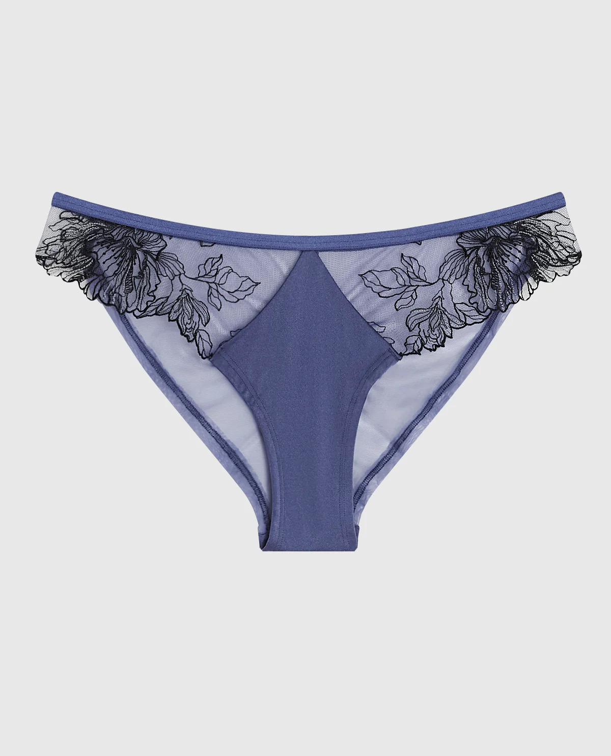 Lace High Leg Cheeky in Dusk Blue - Image 4