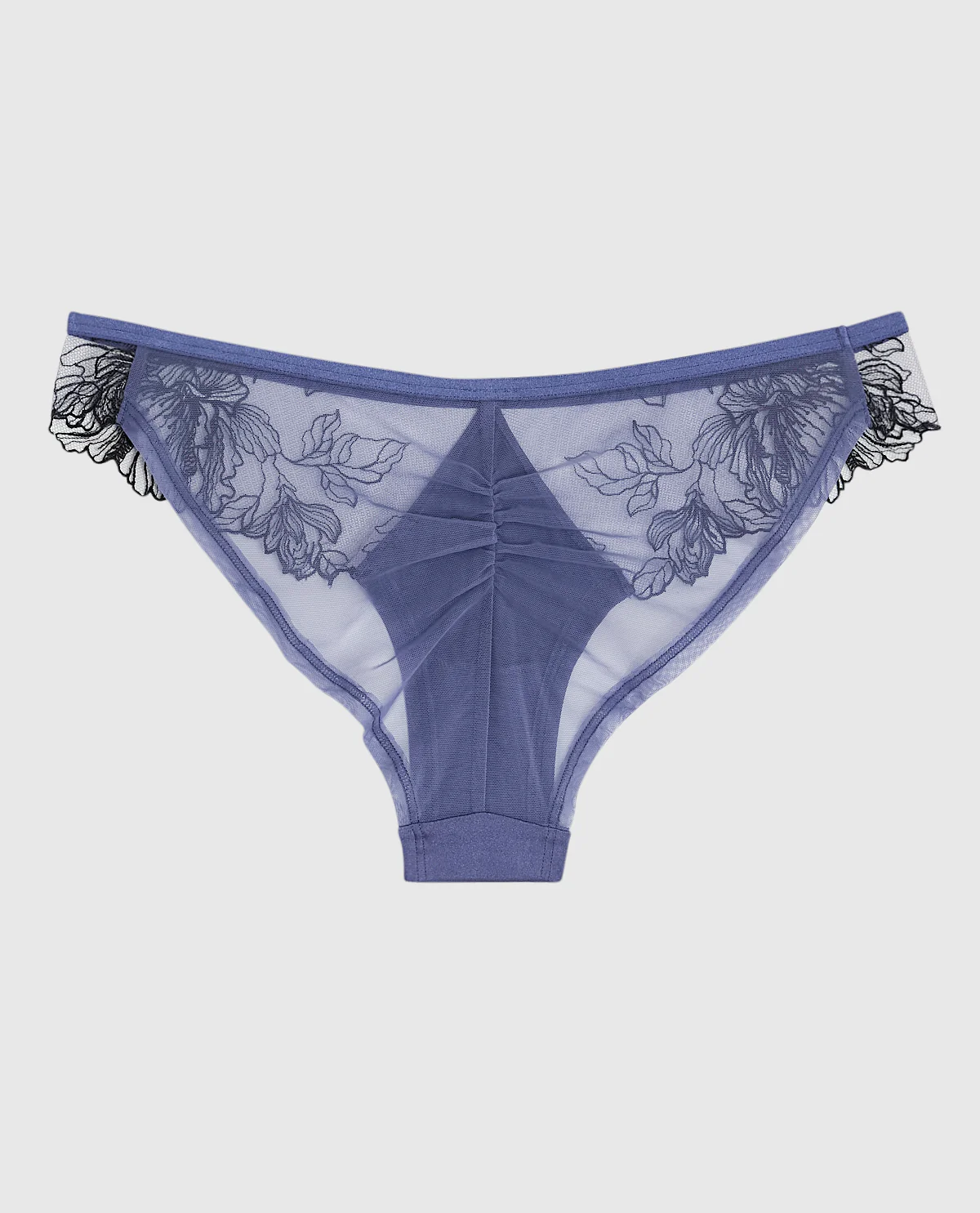 Lace High Leg Cheeky in Dusk Blue - Image 5