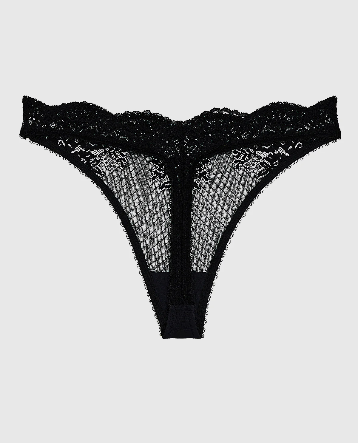 Lace High Leg Thong Panty in Smoulder Black - Image 5