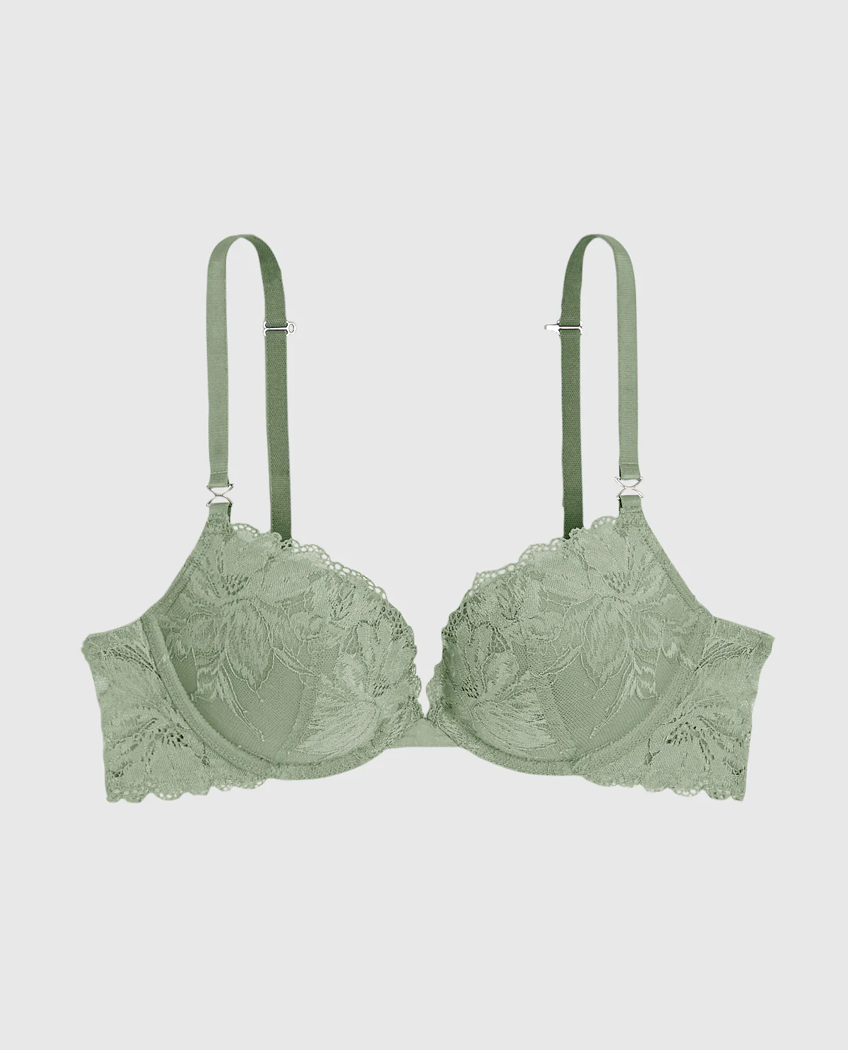 Lace Push Up Bra in Soft Sage - Image 5