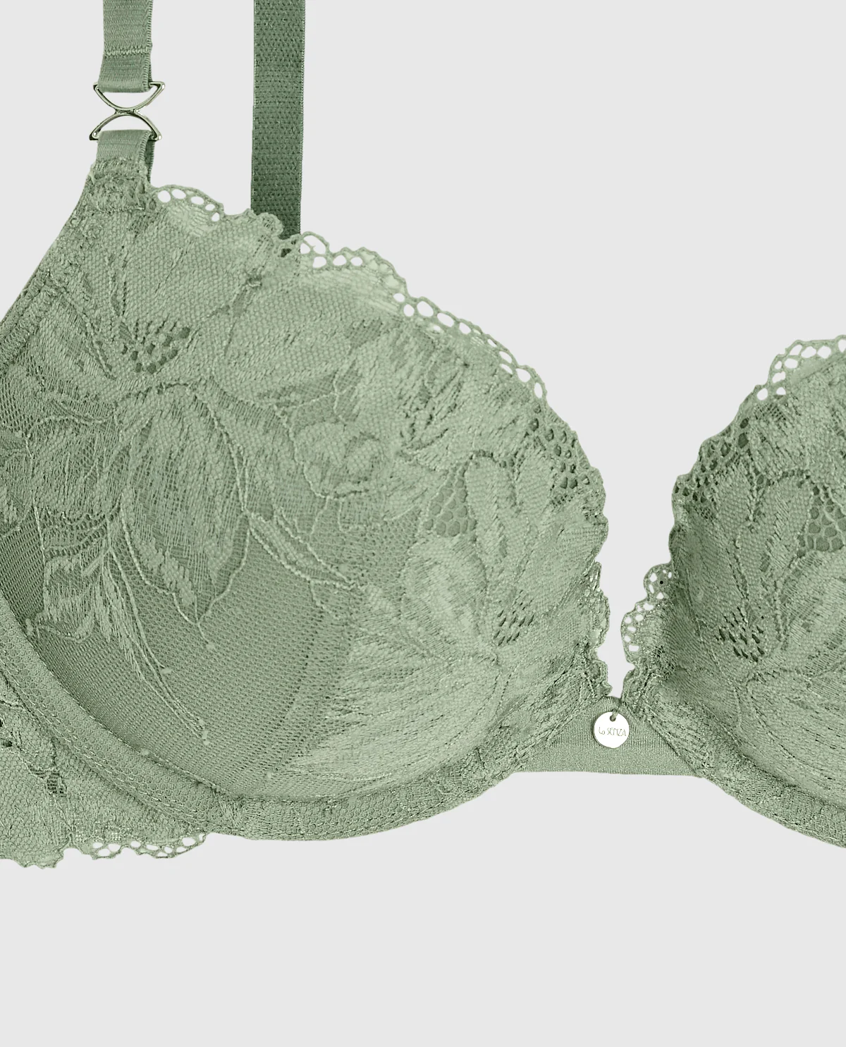 Lace Push Up Bra in Soft Sage - Image 7