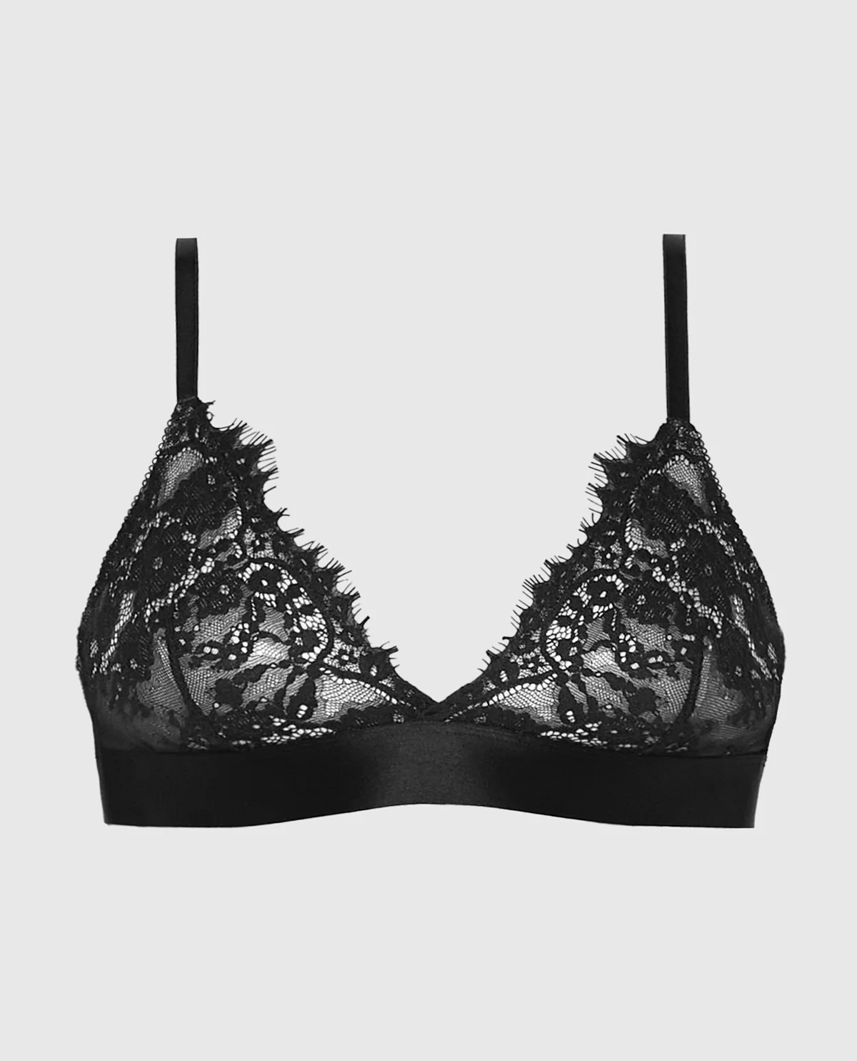 Lace Triangle Top in Tuxedo Black - Image 4