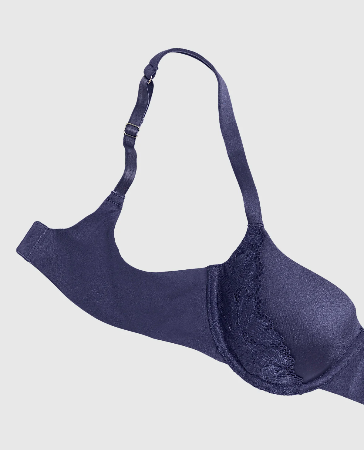 Lightly Lined Balconette Bra with Lace in Dusk Blue - Image 5