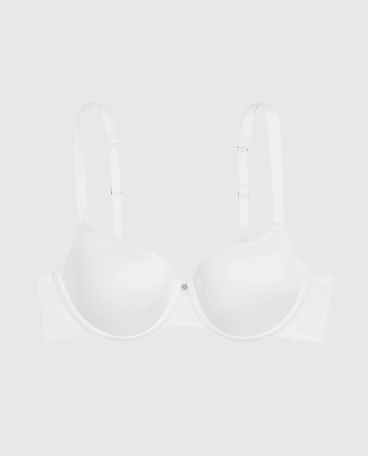 Lightly Lined Balconette Bra with Lace in Ivory - Image 4