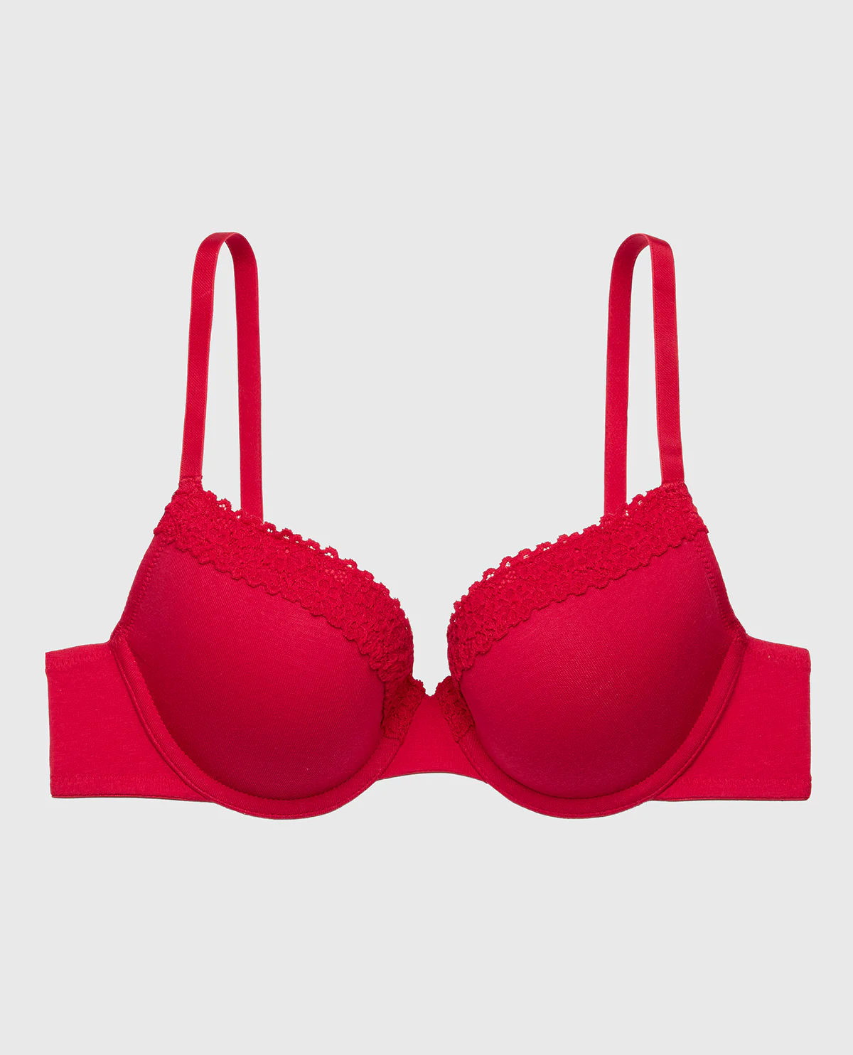 Lightly Lined demi bra with cozy in Crimson - Image 4