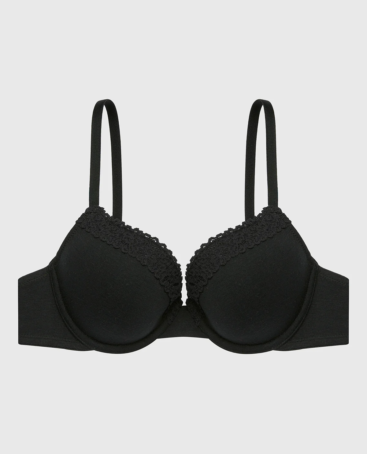 Lightly Lined demi bra with cozy in Tuxedo Black - Image 4