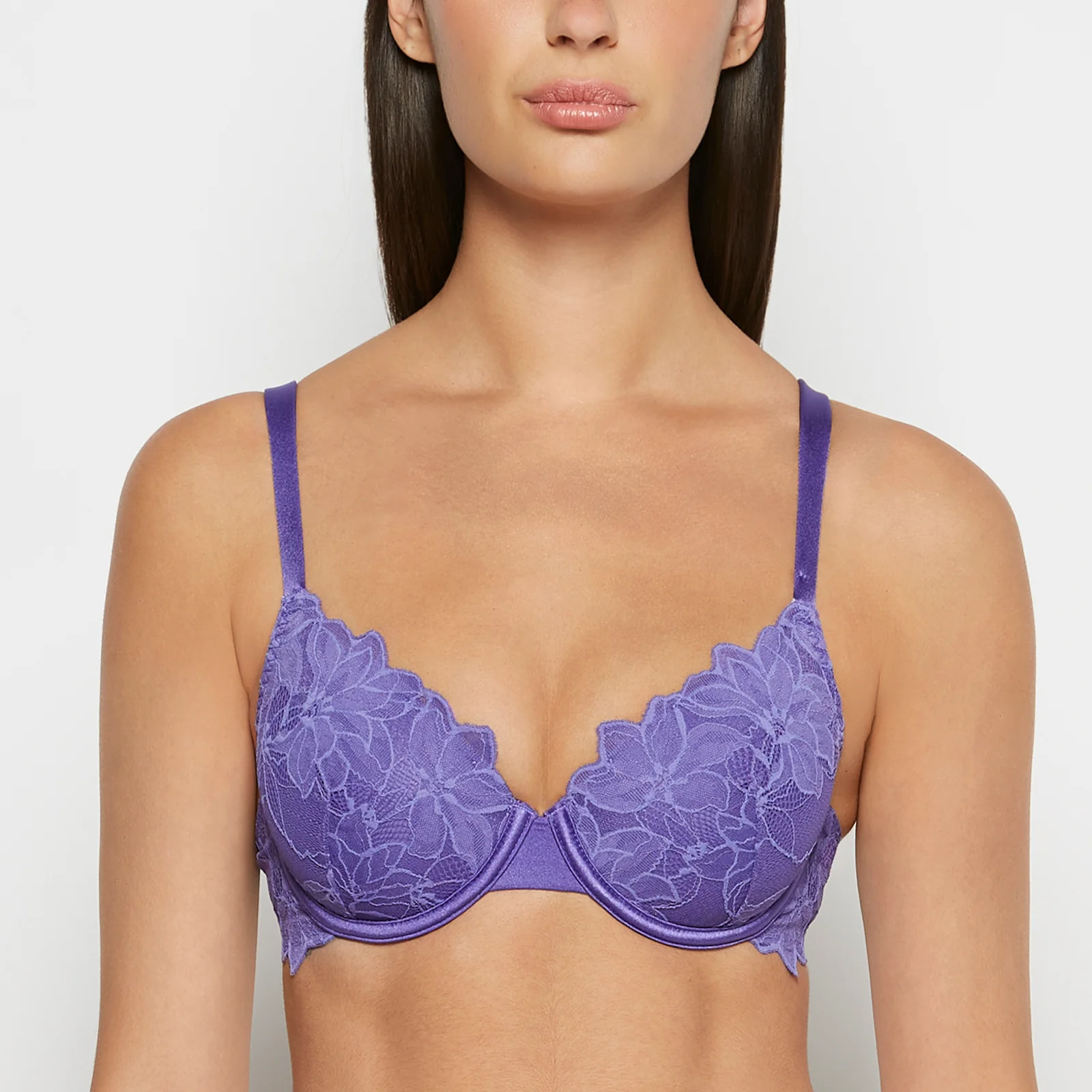 Lightly lined Full Coverage All Over Reverie Lace Bra in Purple Opulence