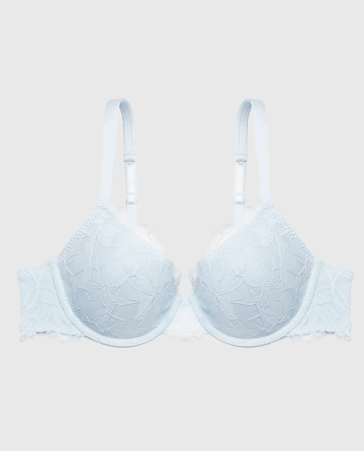 Lightly Lined Full Coverage Bra with Afterglow Lace in Skyway - Image 4