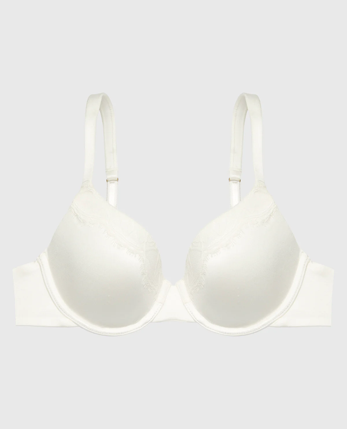 Lightly Lined Full Coverage Bra with Afterglow Lace Trim in Ivory - Image 4