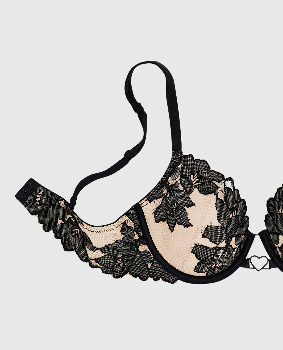Lightly Lined Full Coverage Bra with Lace Overlay - Image 2