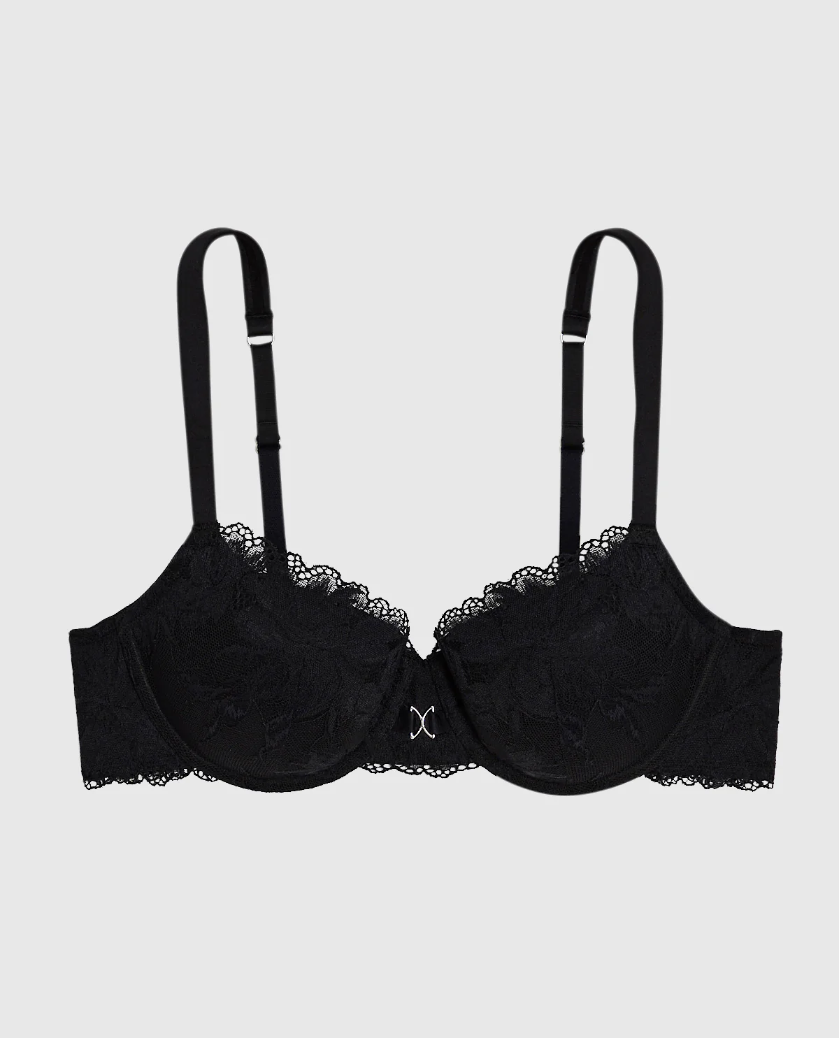 Lightly Lined Lace Balconette Bra in Black - Image 4