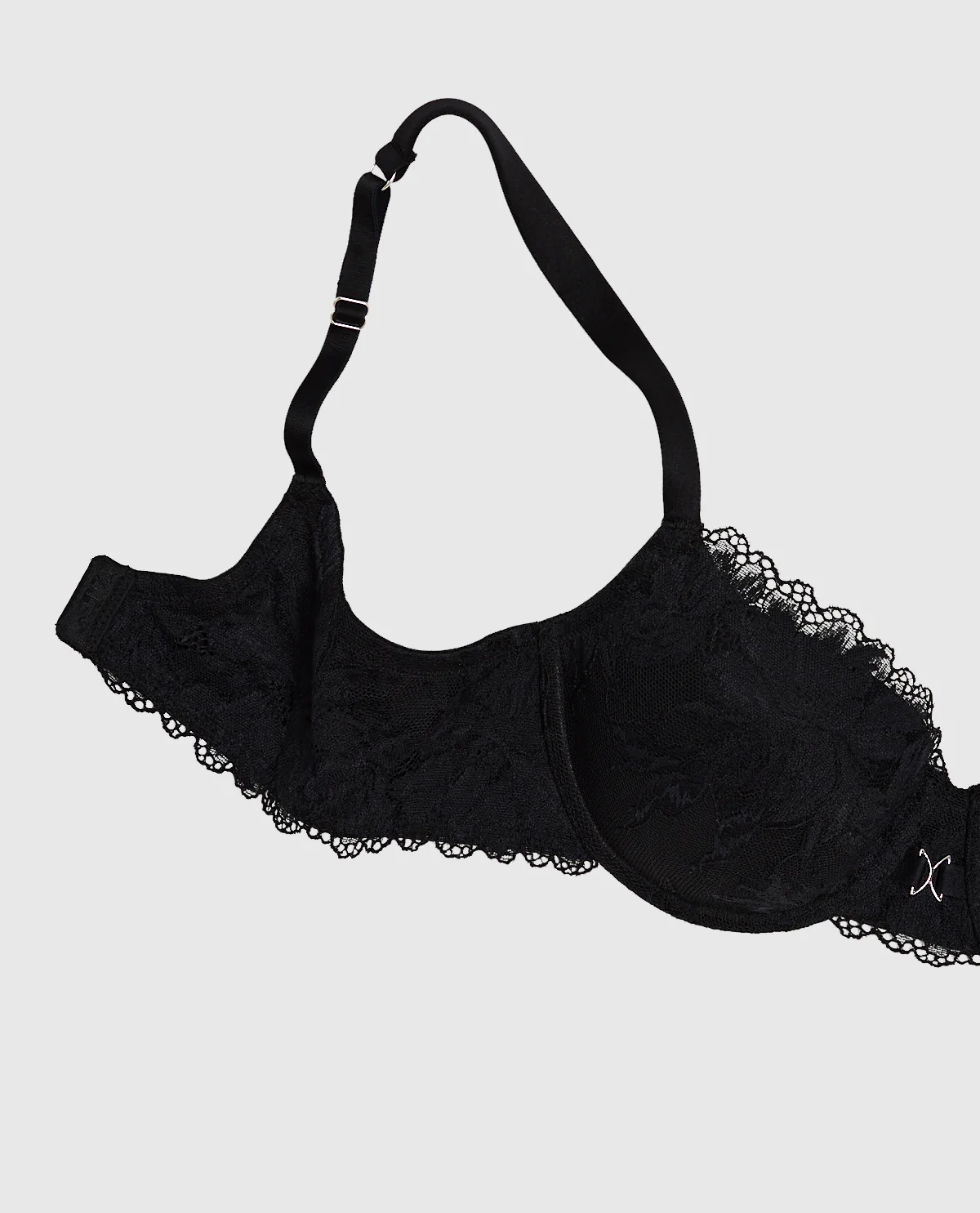 Lightly Lined Lace Balconette Bra in Black - Image 5