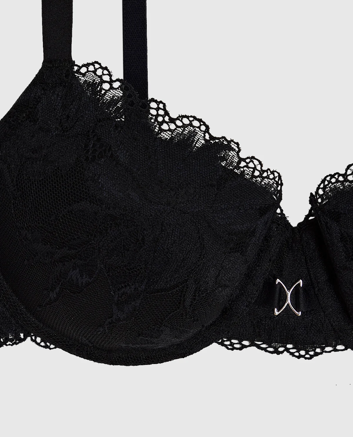 Lightly Lined Lace Balconette Bra in Black - Image 6