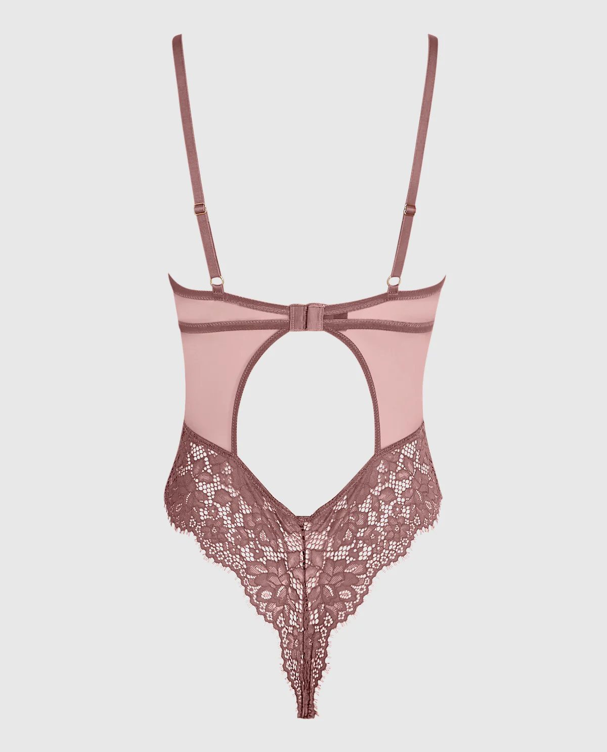 Lightly Lined Lace Bodysuit in Dusty Cedar - Image 6
