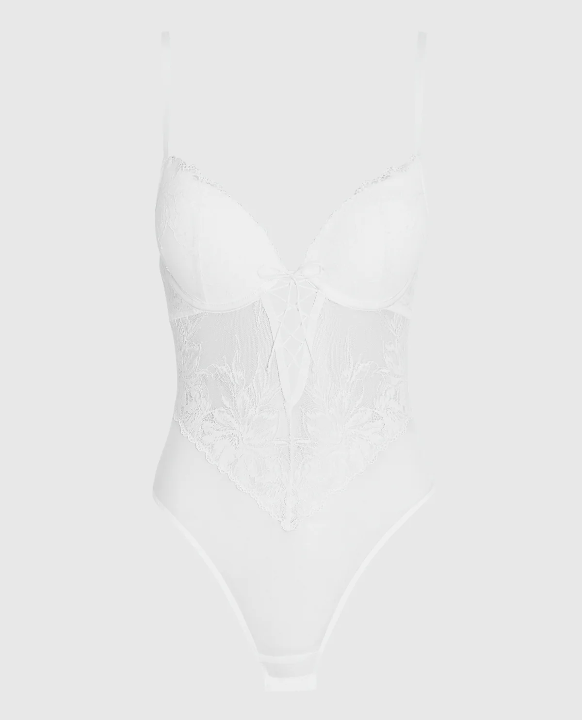 Lightly Lined Lace Bodysuit in Ivory - Image 4