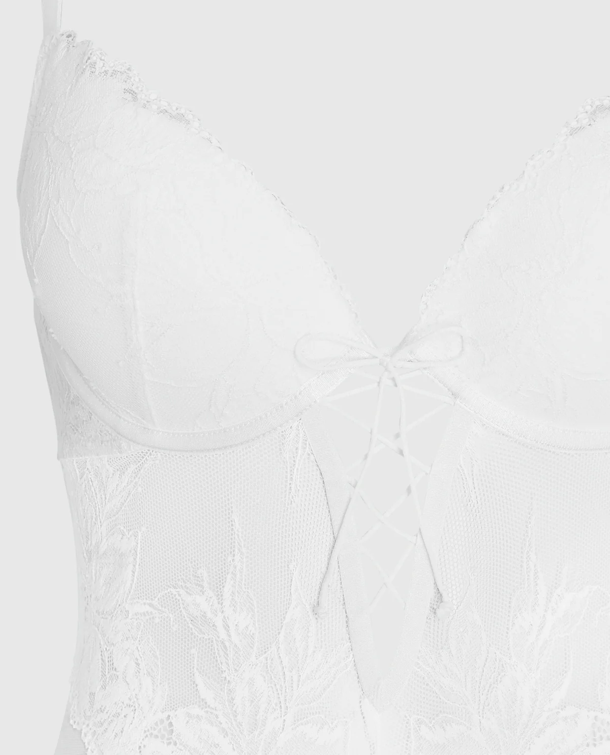 Lightly Lined Lace Bodysuit in Ivory - Image 6