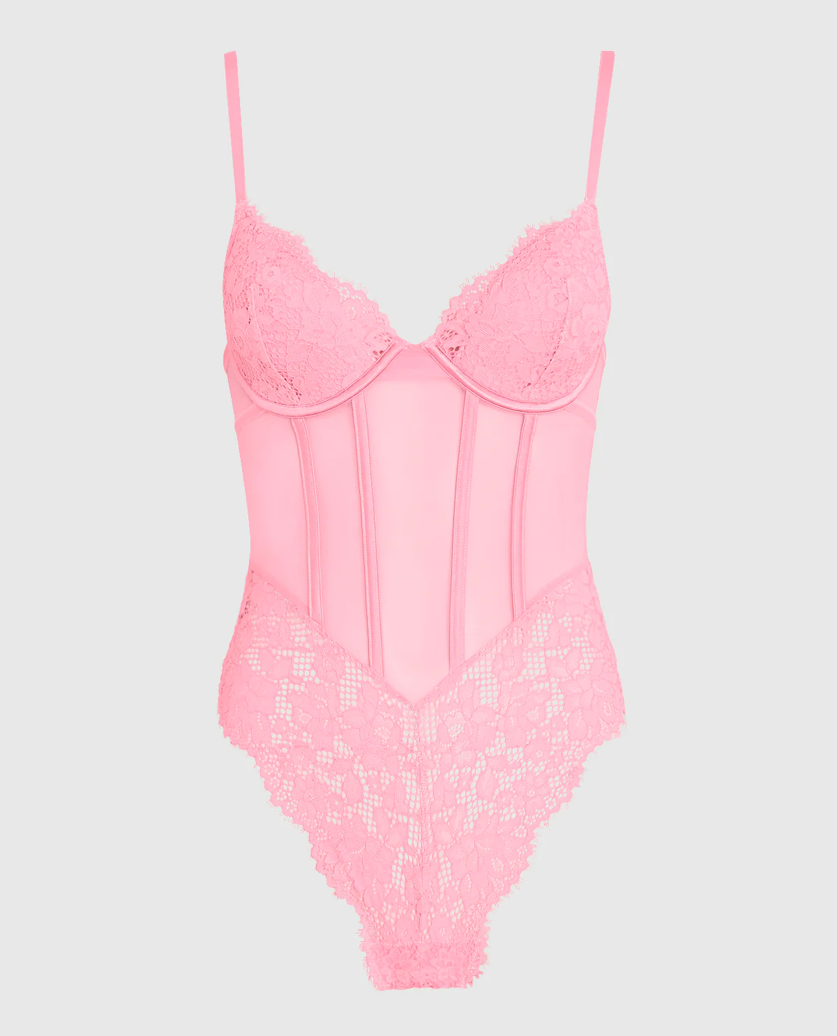 Lightly Lined Lace Bodysuit in Make Me Blush - Image 5