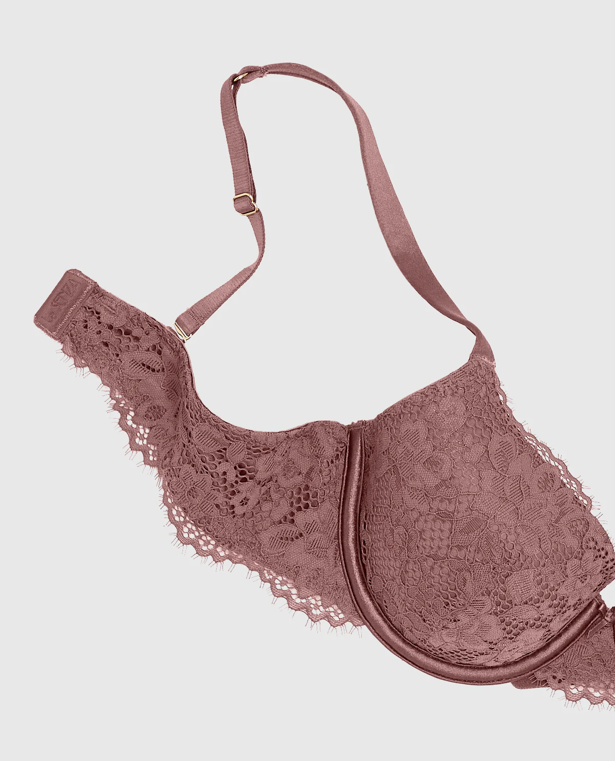 Lightly Lined Lace Full Coverage Bra in Dusty Cedar - Image 5