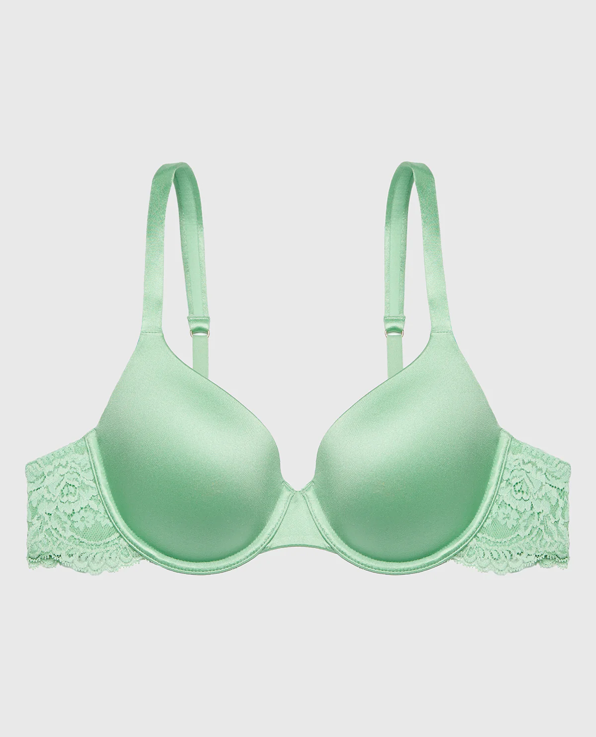 Lightly Lined Micro Cup Bra With Lace Wing in Hemlock - Image 4
