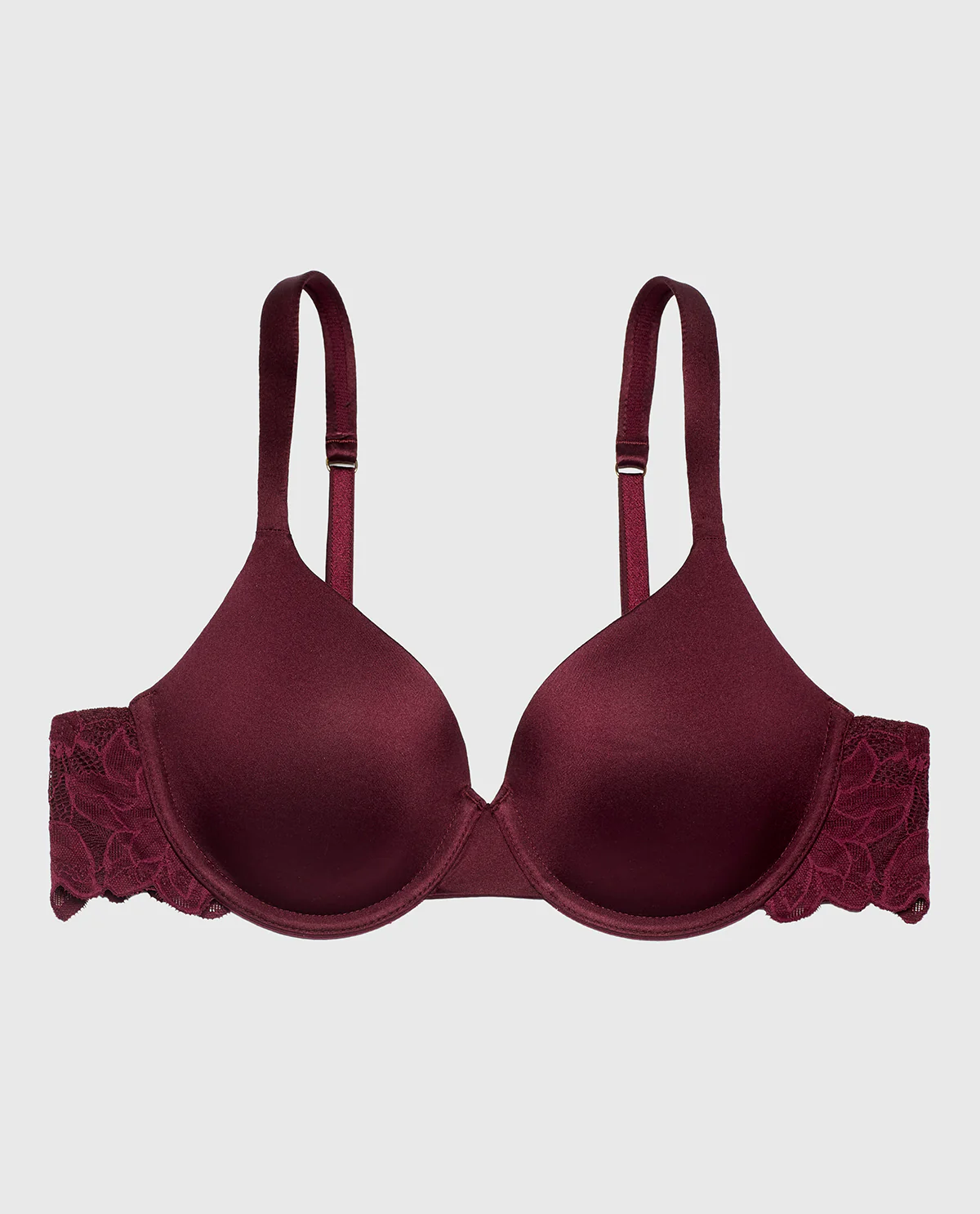 Lightly Lined Micro Cup Reverie Bra with Lace Wing in Russian Ruby - Image 4