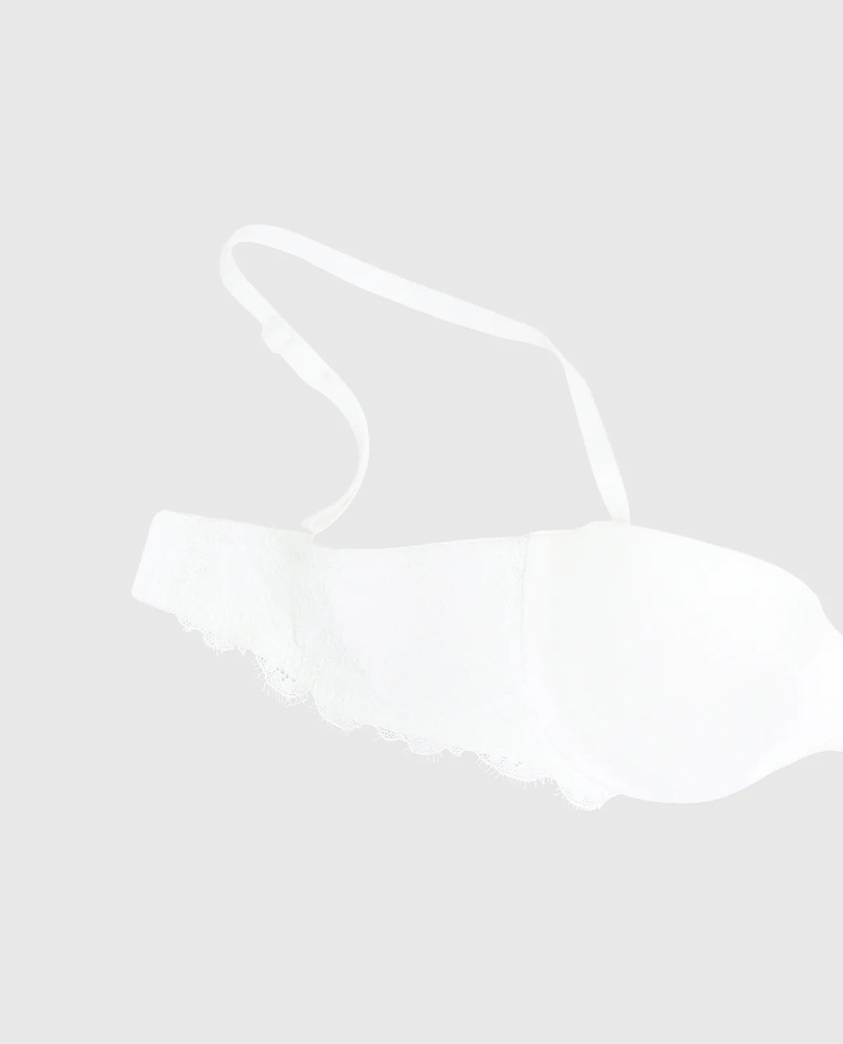 Lightly Lined Strapless Bra with Lace Wing - Image 2