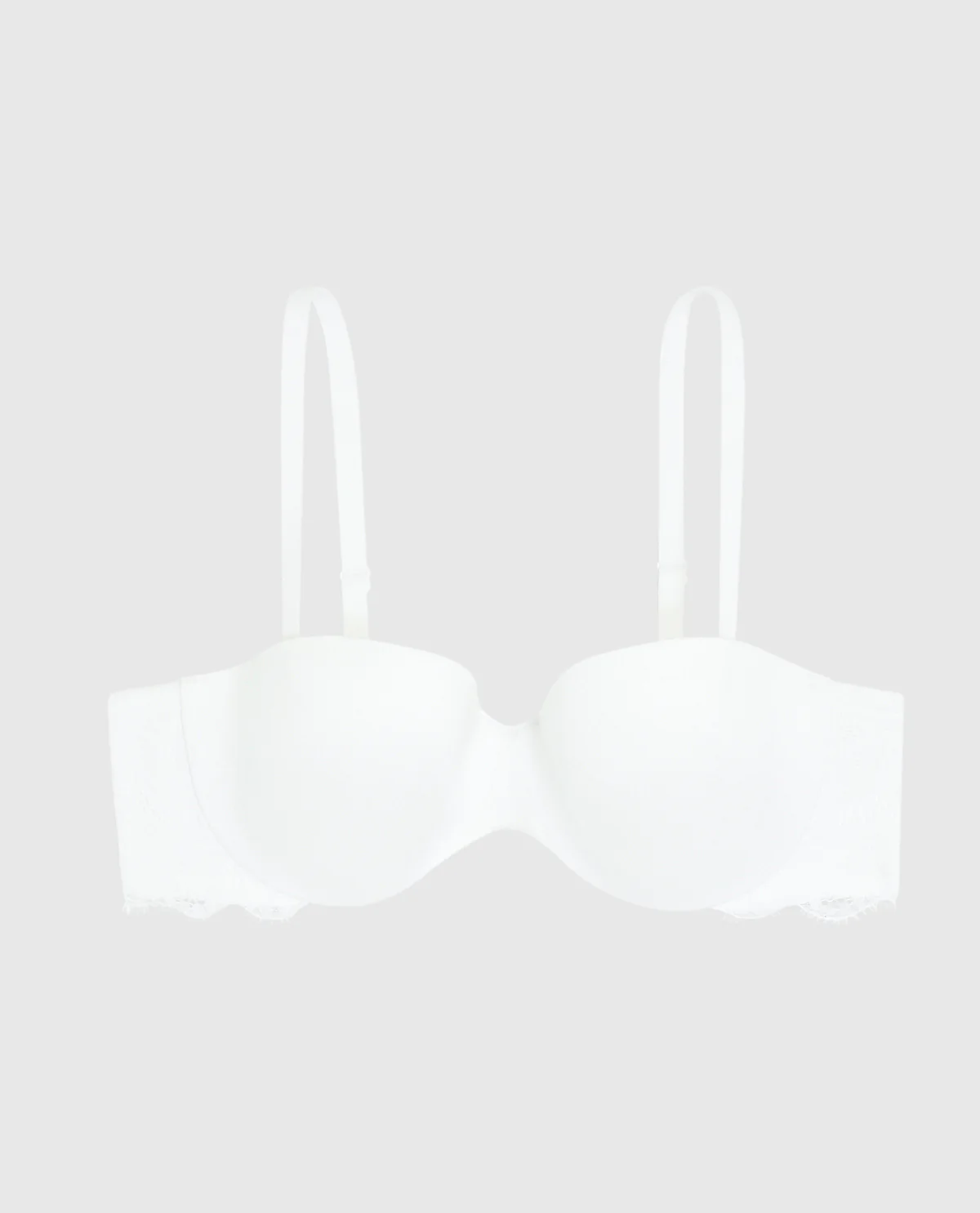 Lightly Lined Strapless Bra with Lace Wing - Image 3