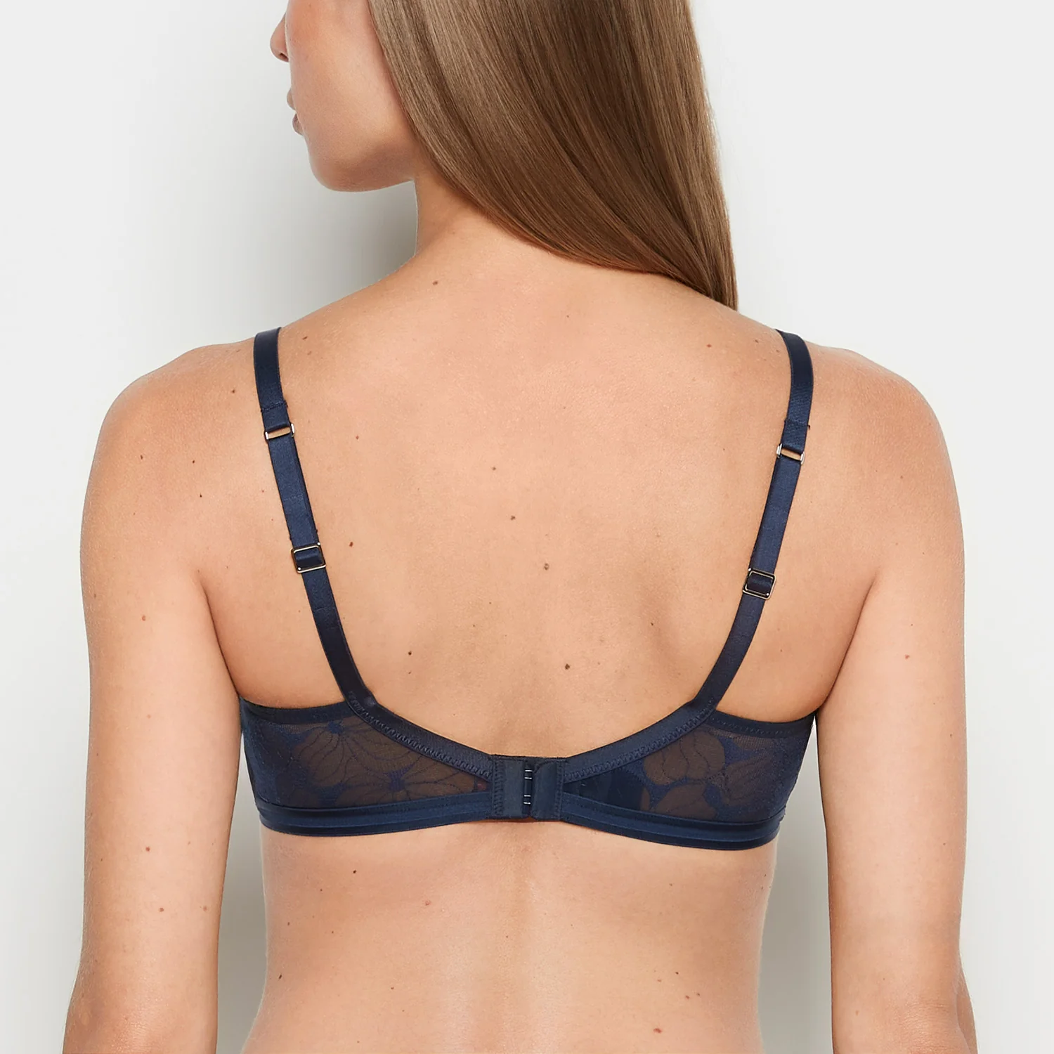 Lined Triangle Bralette in Navy - Image 3