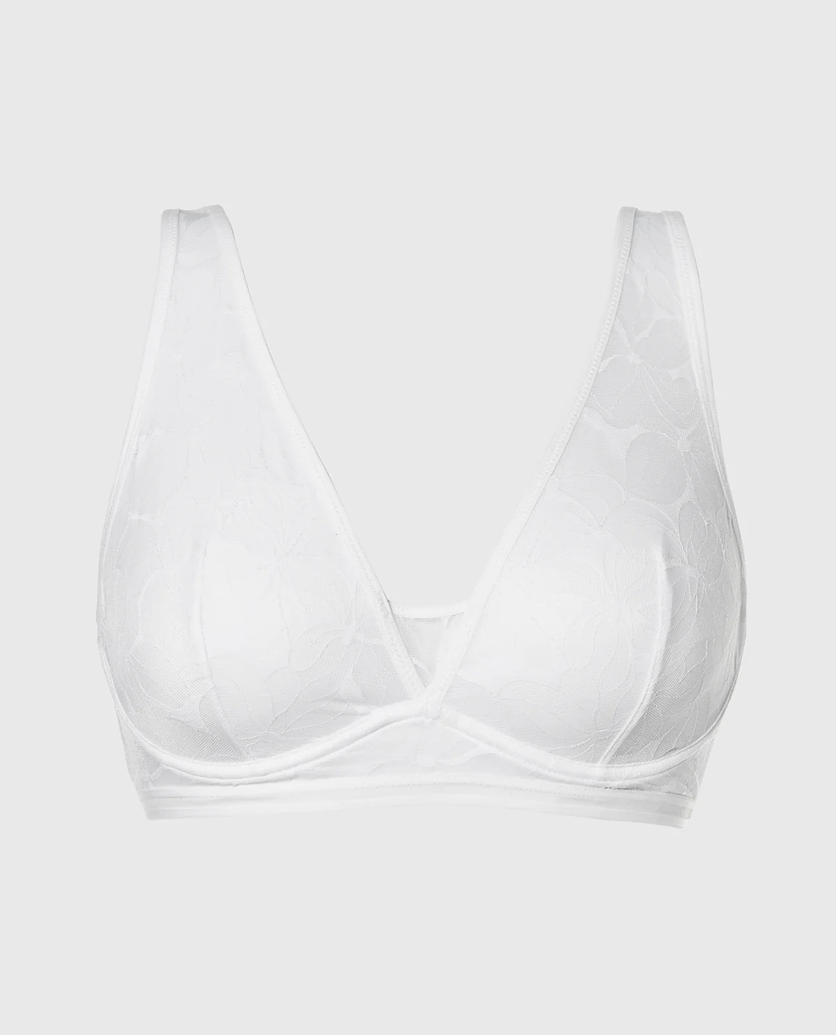 Lined Wired Triangle Bralette in Powdered Sugar - Image 4