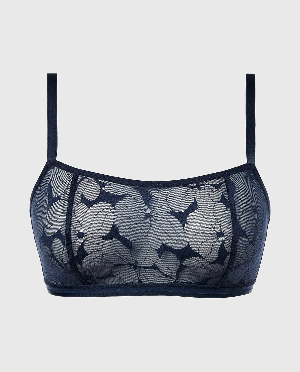 Lined Wireless Bralette in Navy - Image 4
