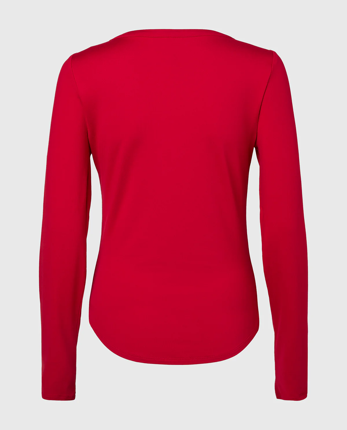 Long sleeve brushed jersey v-Neck top in Crimson - Image 5