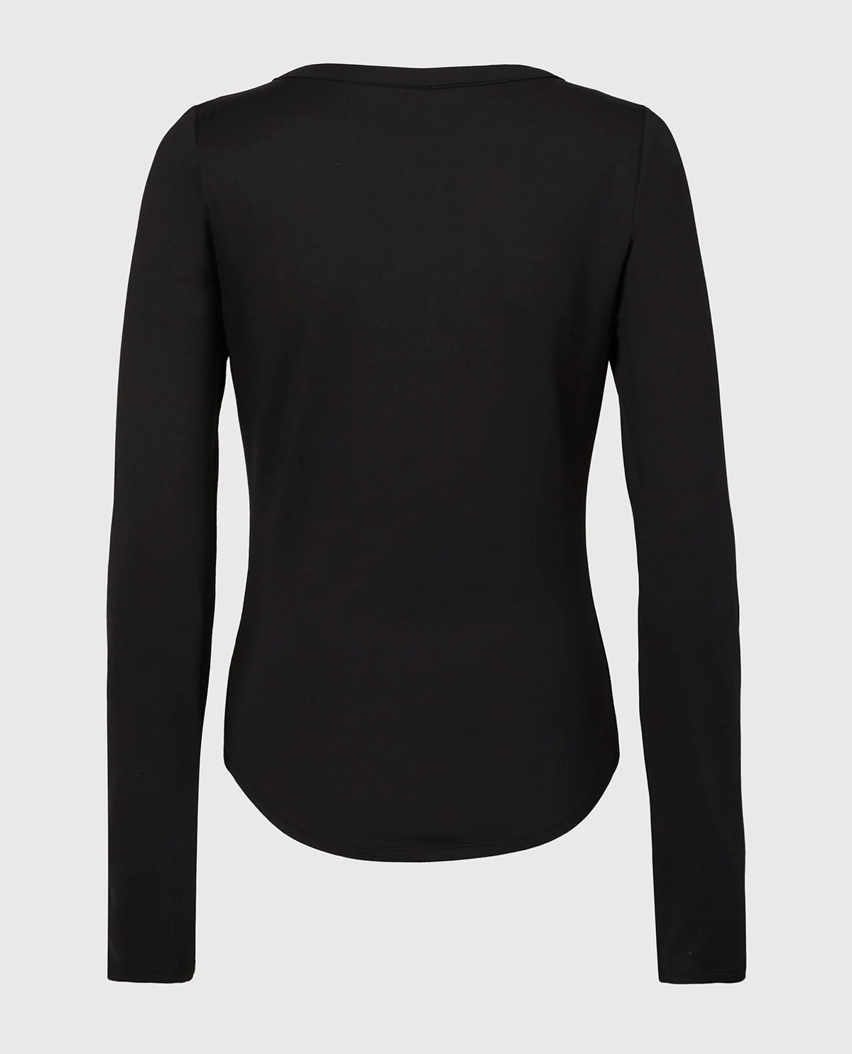Long sleeve brushed jersey v-Neck top in Tuxedo Black - Image 5