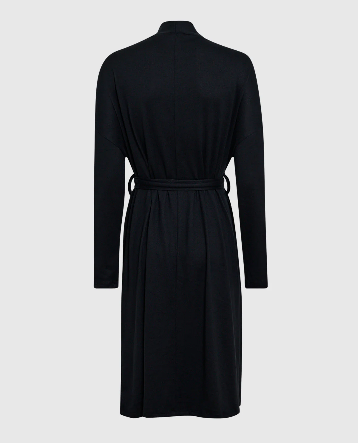 Long Sleeve Jersey Robe in Smoulder Black - Image 3