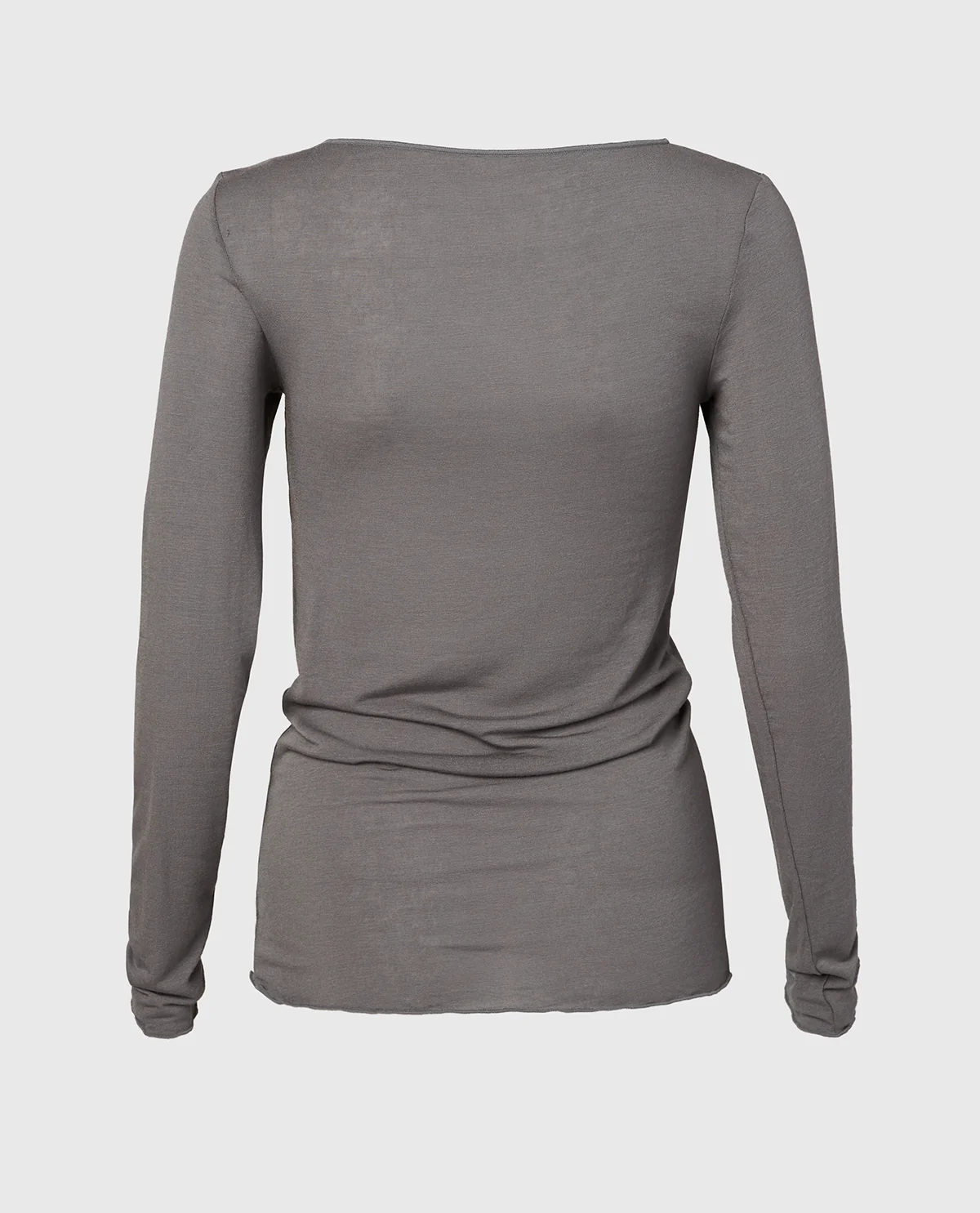 Long Sleeve Modal/Cashmere in Heather Grey - Image 5