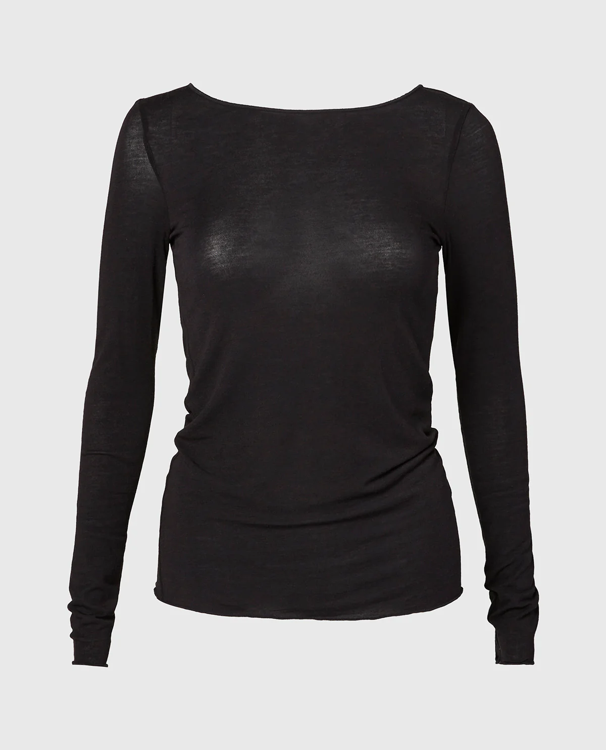 Long Sleeve Modal/Cashmere in Tuxedo Black - Image 4