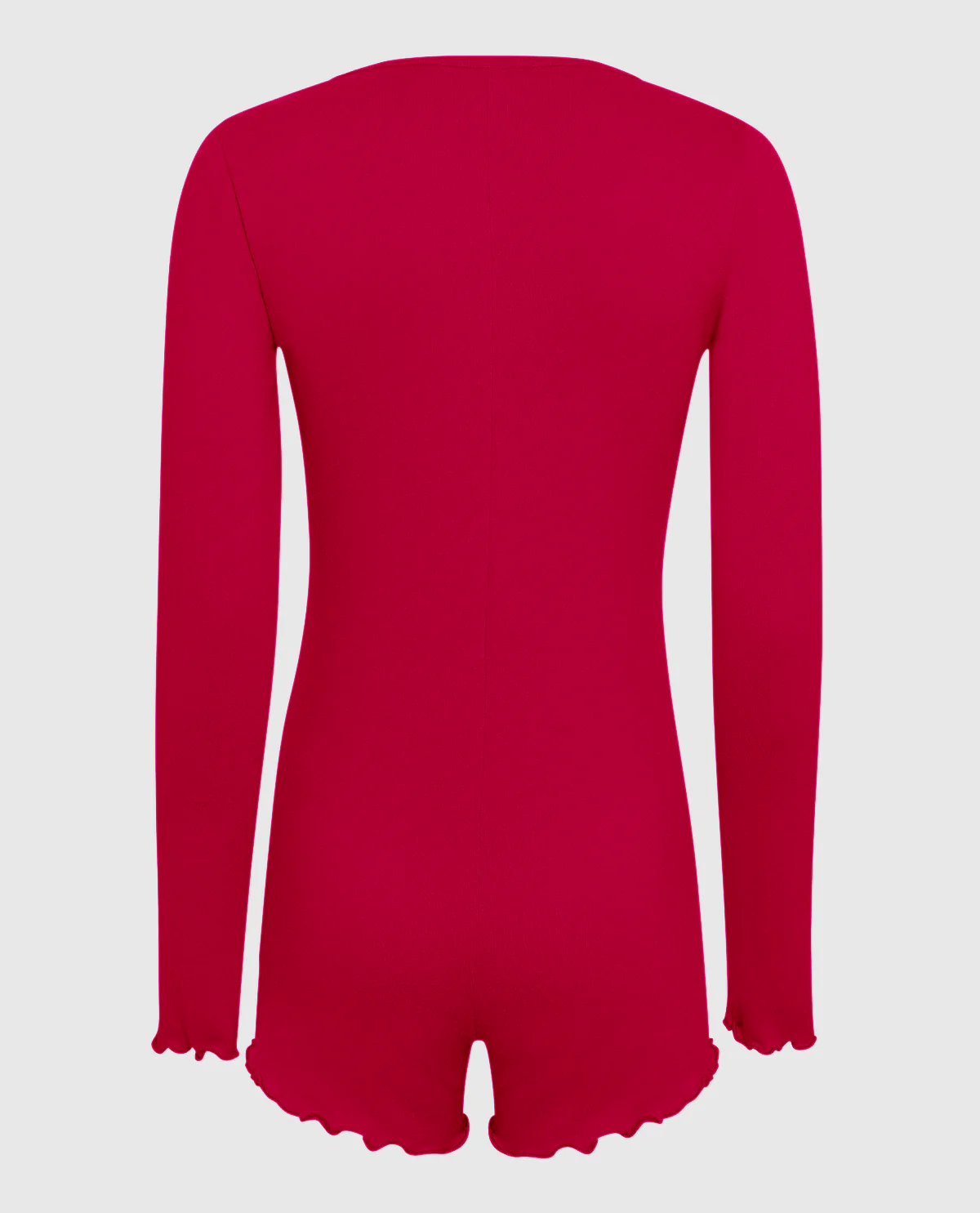 Long Sleeve Onesie in Cosmo Red - Image 2