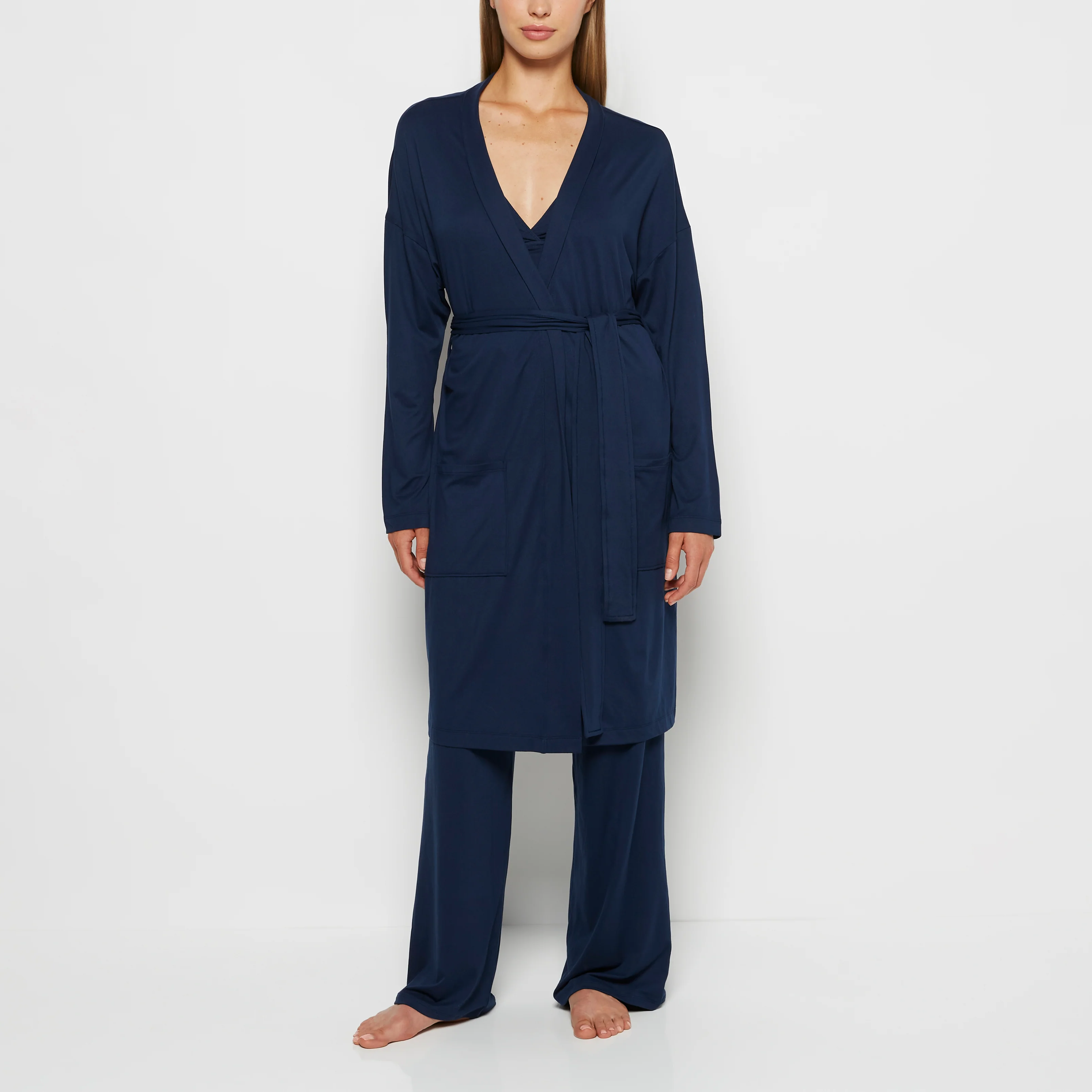 Lounge Robe in Dark Navy - Image 4