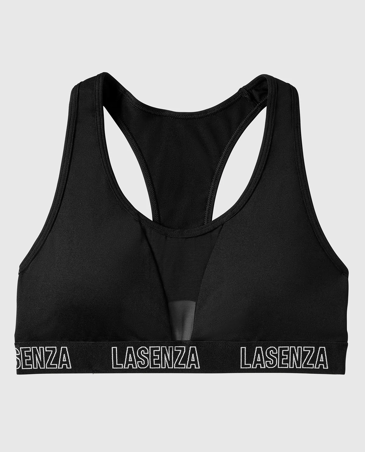 Low Impact Sports Bra with Logo in Smoulder Black - Image 4