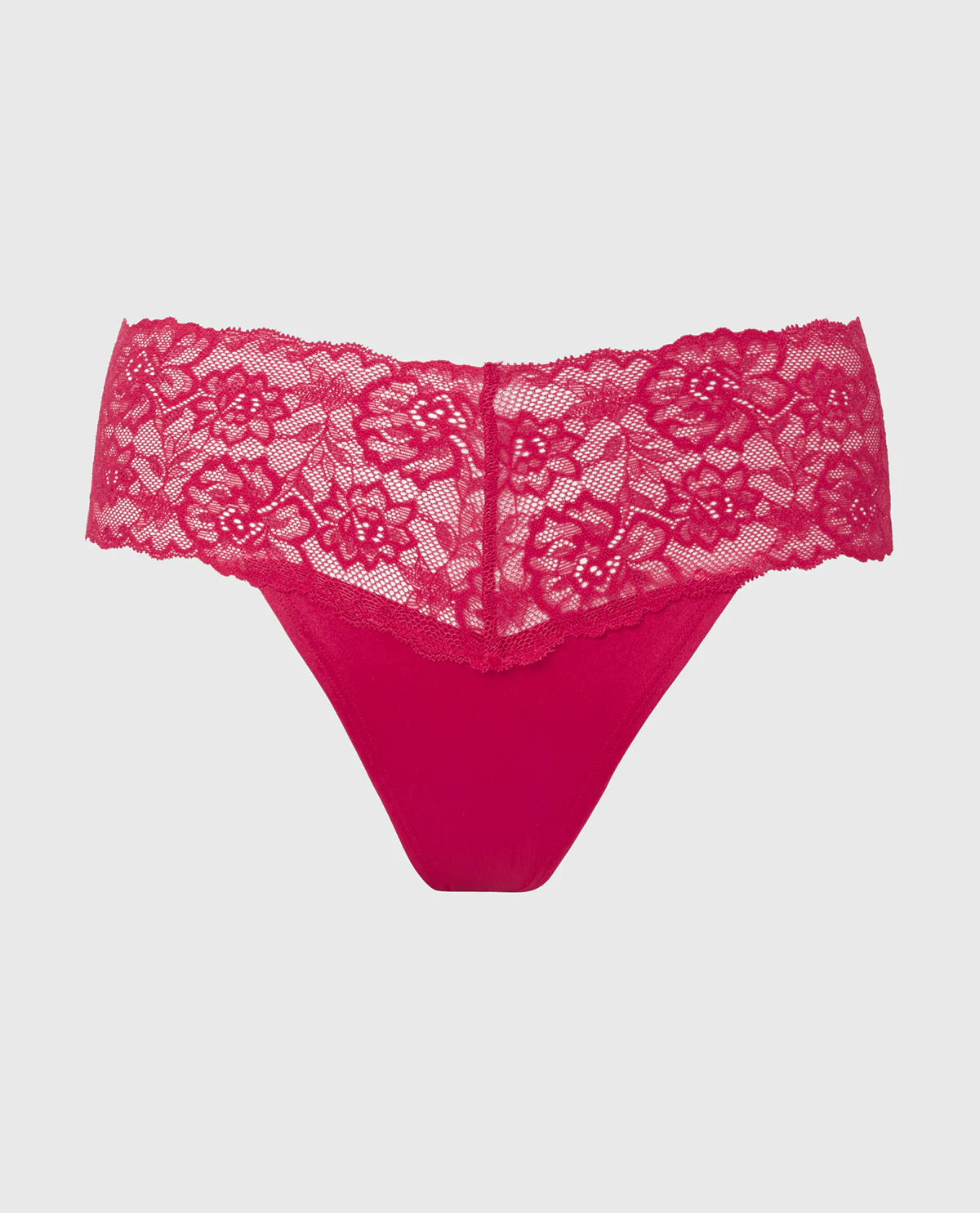 Magnificent Lace Thong Panty in Crimson - Image 4