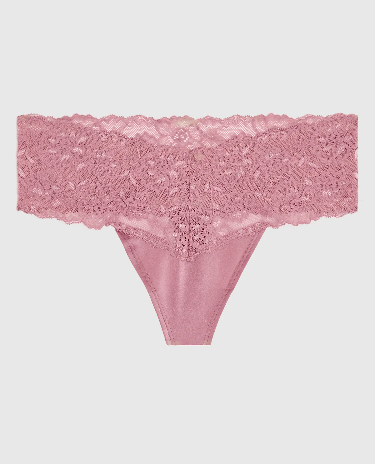 Magnificent Lace Thong Panty in Sheer Mauve - Image 4