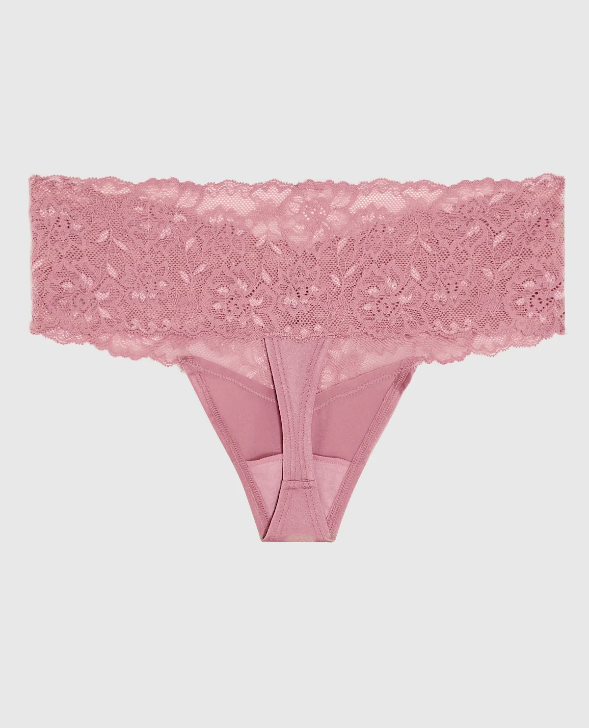 Magnificent Lace Thong Panty in Sheer Mauve - Image 5