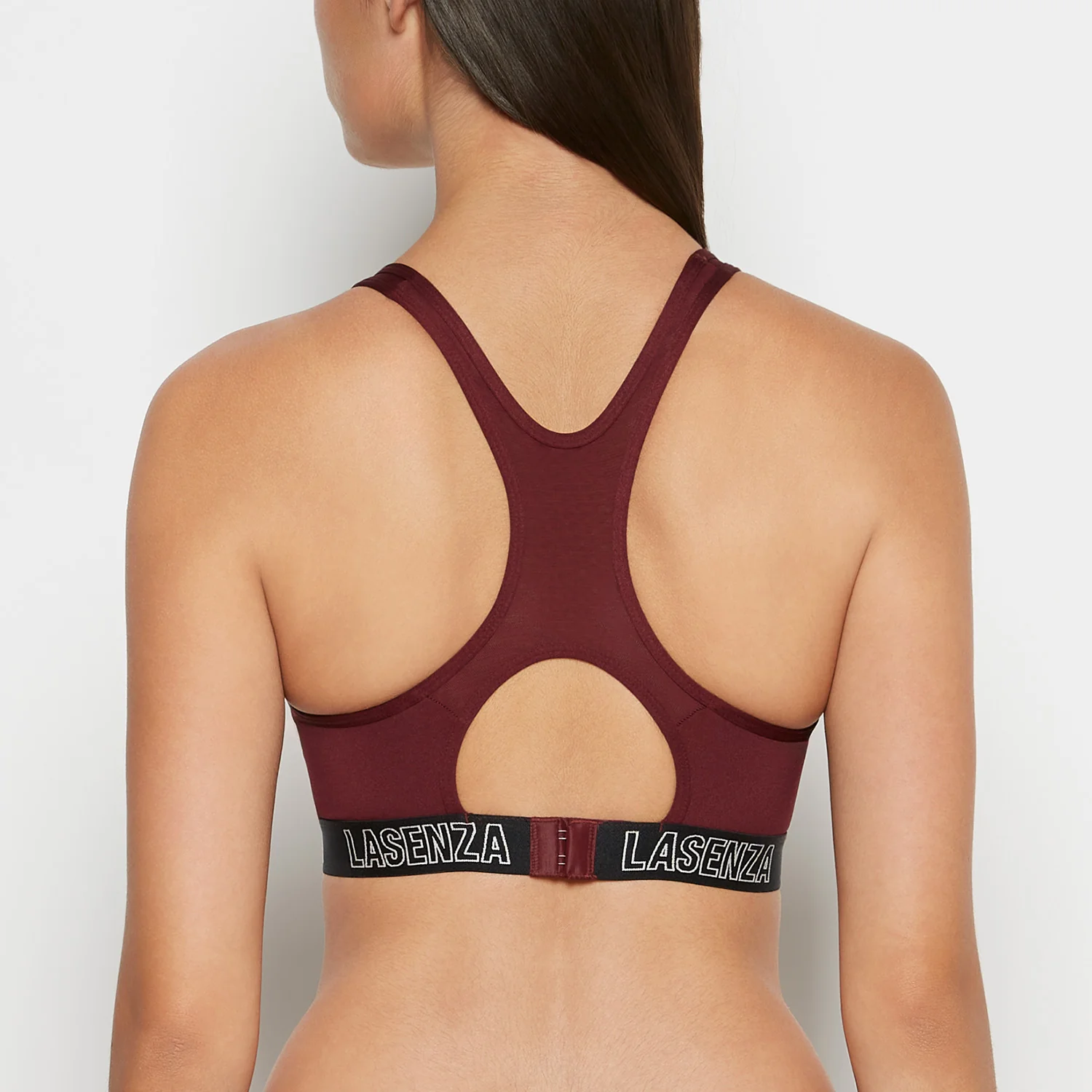 Medium Impact Logo Sports Bra in Russian Ruby - Image 3
