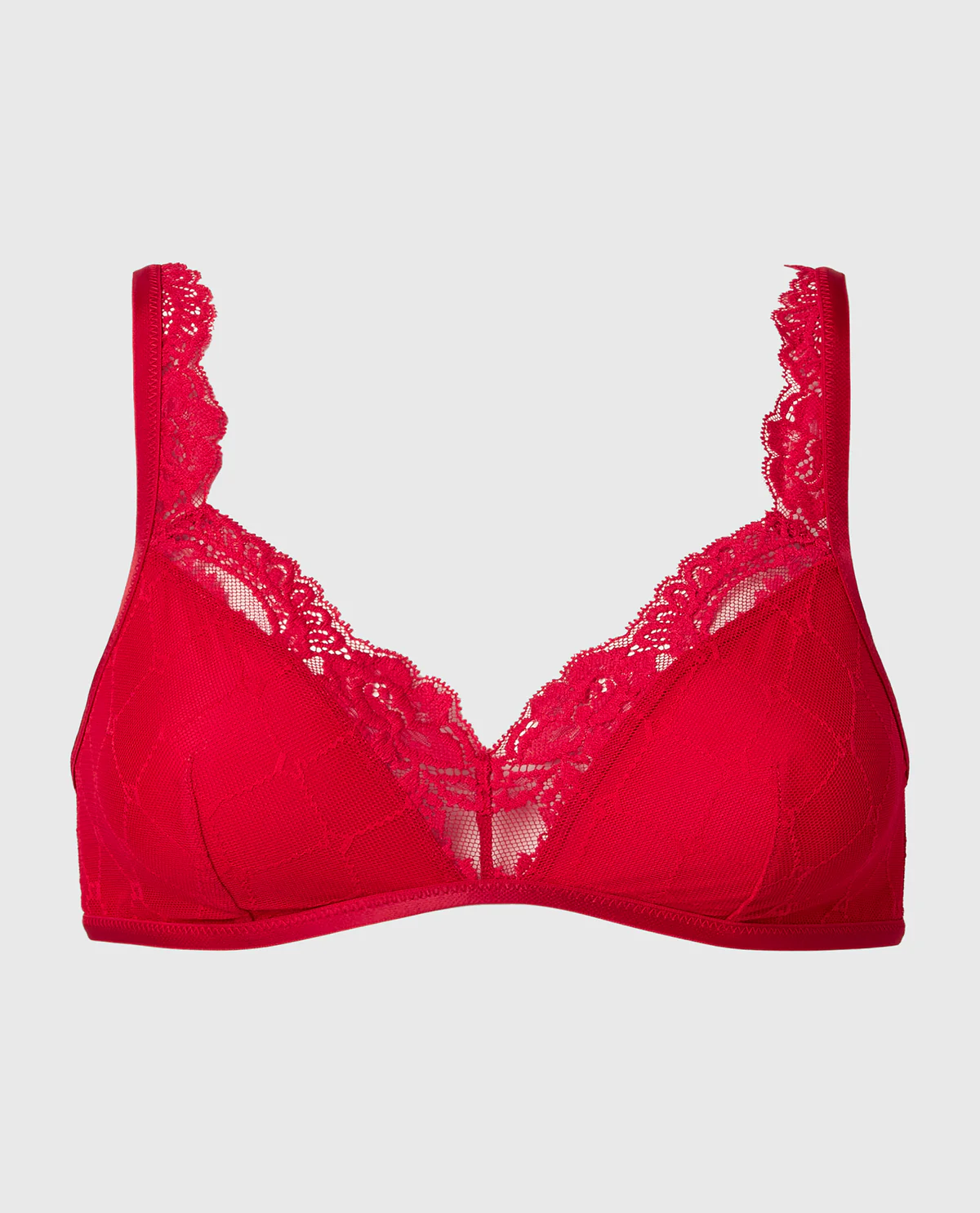 Mesh Demi Bra in Crimson - Image 4