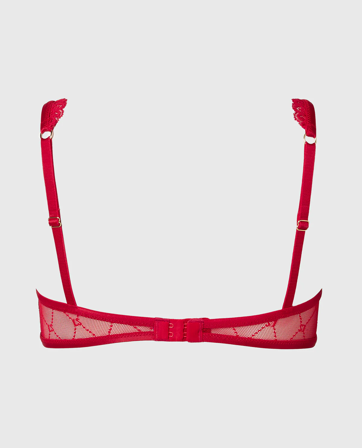 Mesh Demi Bra in Crimson - Image 5