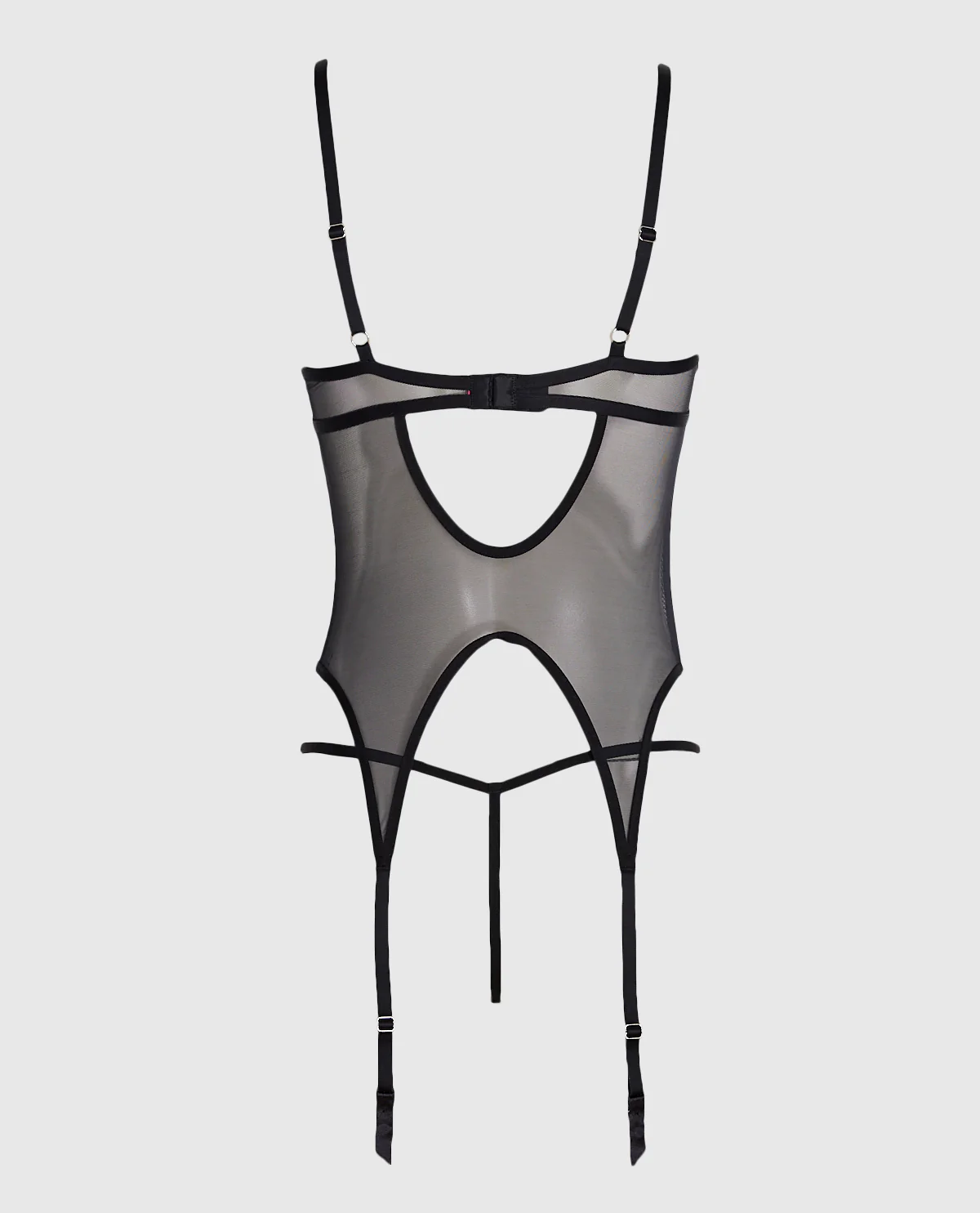 Mesh Hook-and-Eye Merrywidow in Black - Image 5