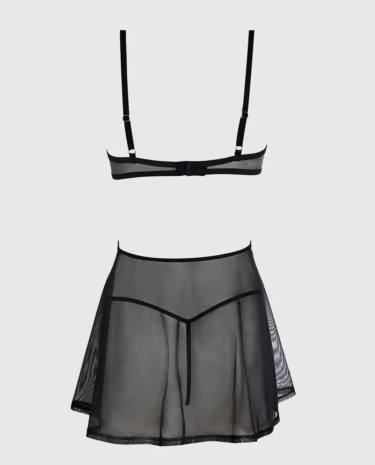 Mesh Untie Me Babydoll in Black - Image 5