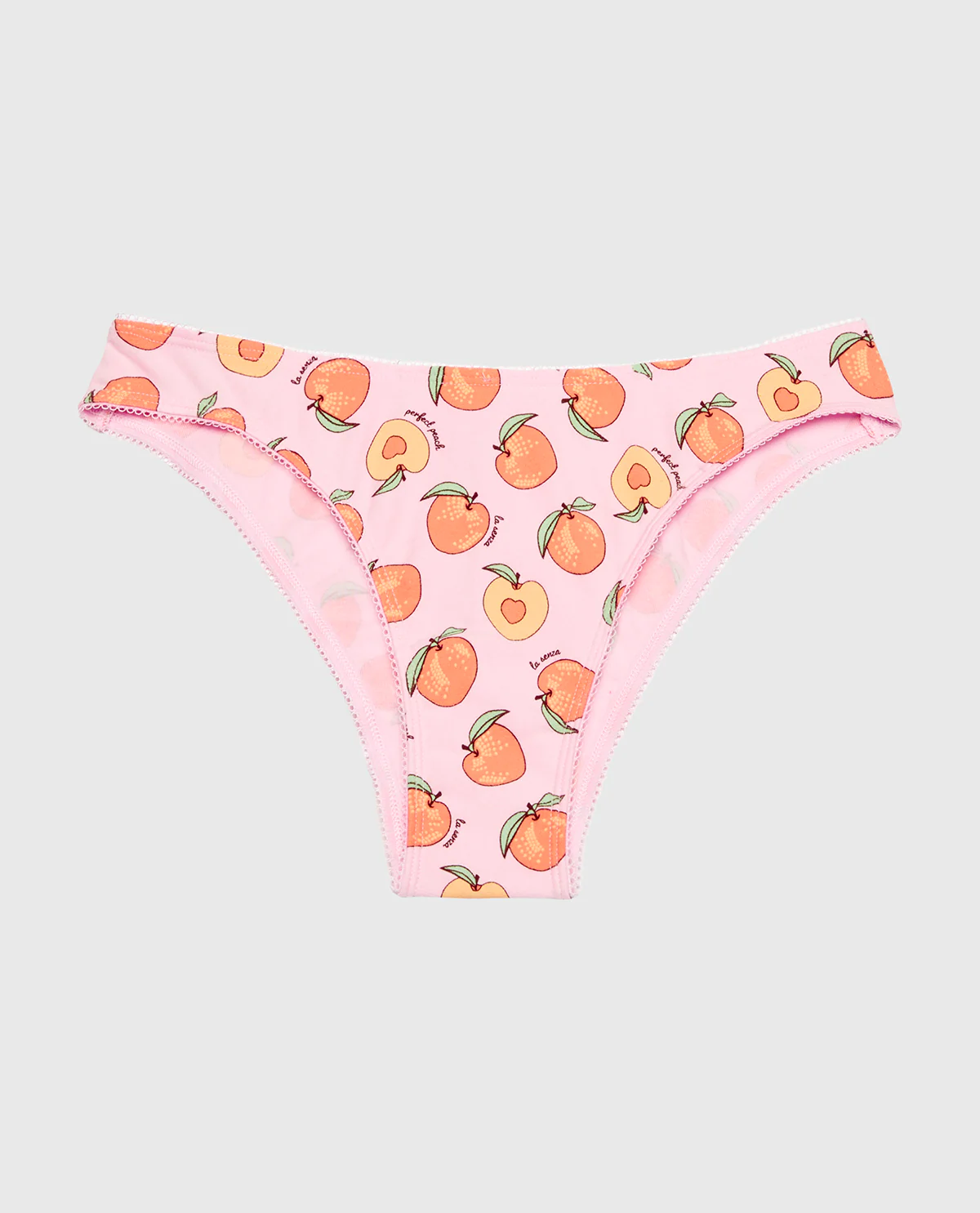 Mini Cheeky Cotton Panty and Picot Trim in Perfect Peach - Image 4