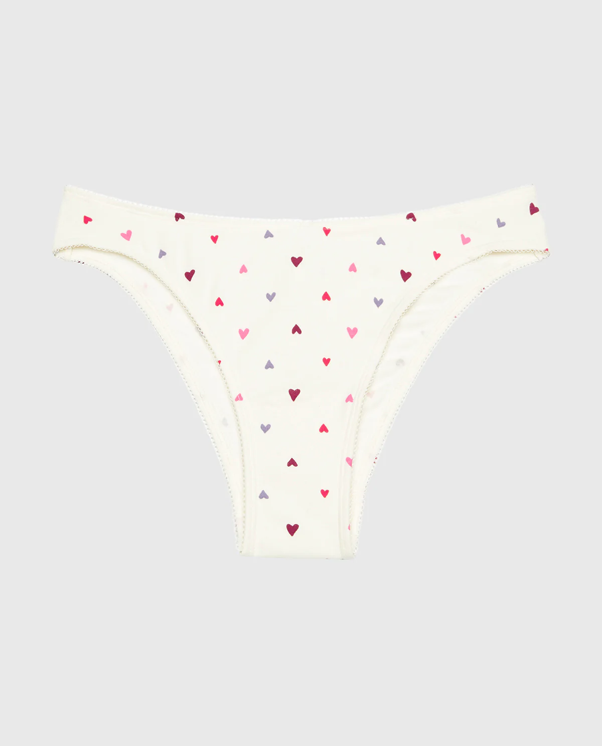 Mini Cheeky Cotton Panty and Picot Trim in Tossed Heart - Image 4