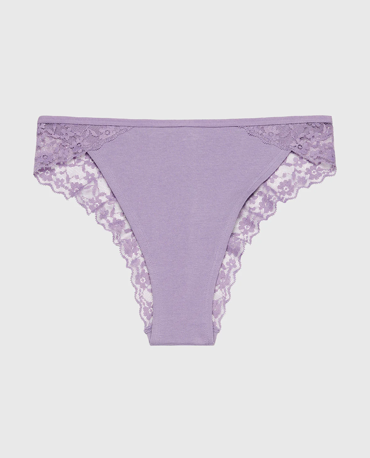 Mini Cheeky Cotton Panty With Lace Trim in Purple Haze - Image 4
