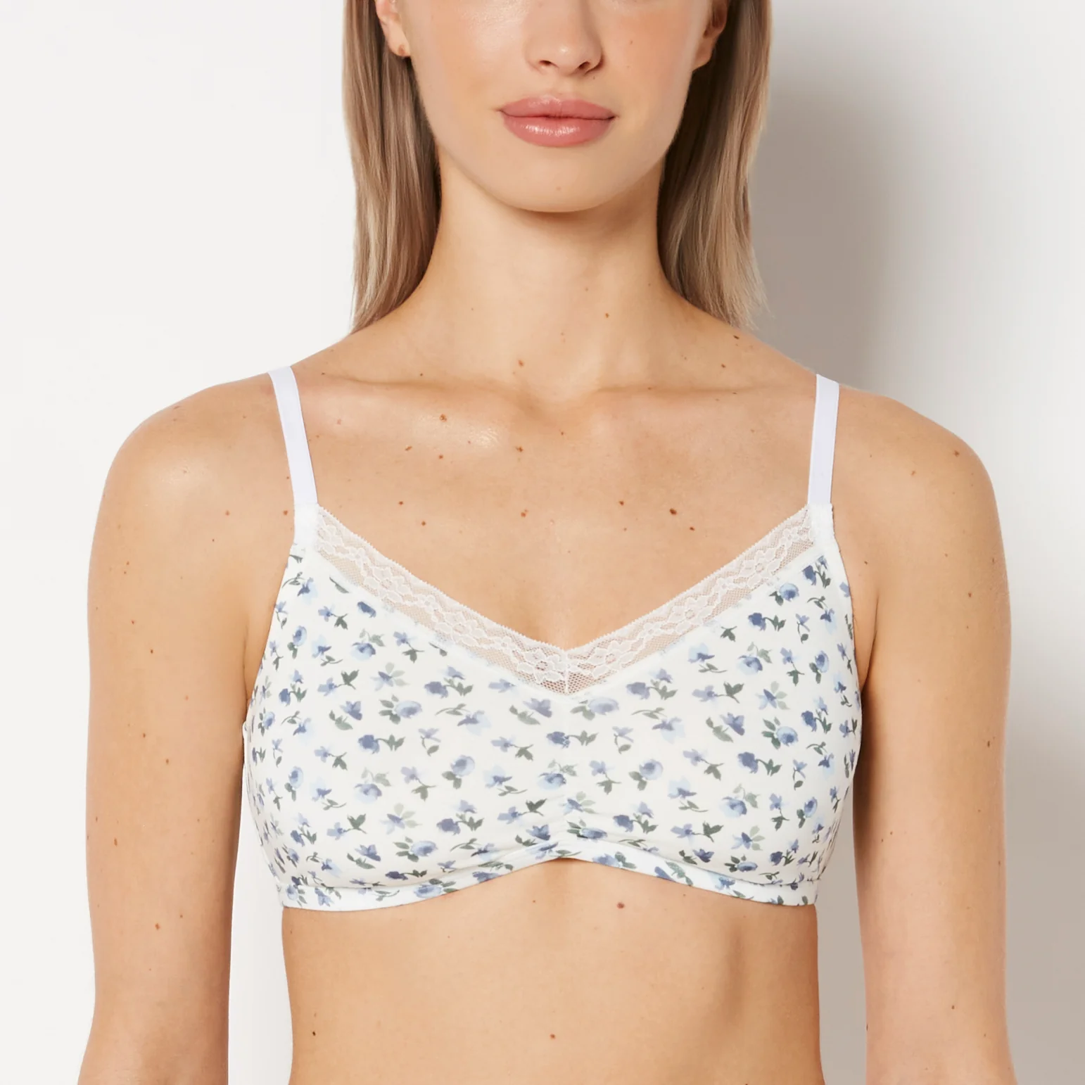 Modal Bralette with Beloved Lace Trim In Breezy Floral