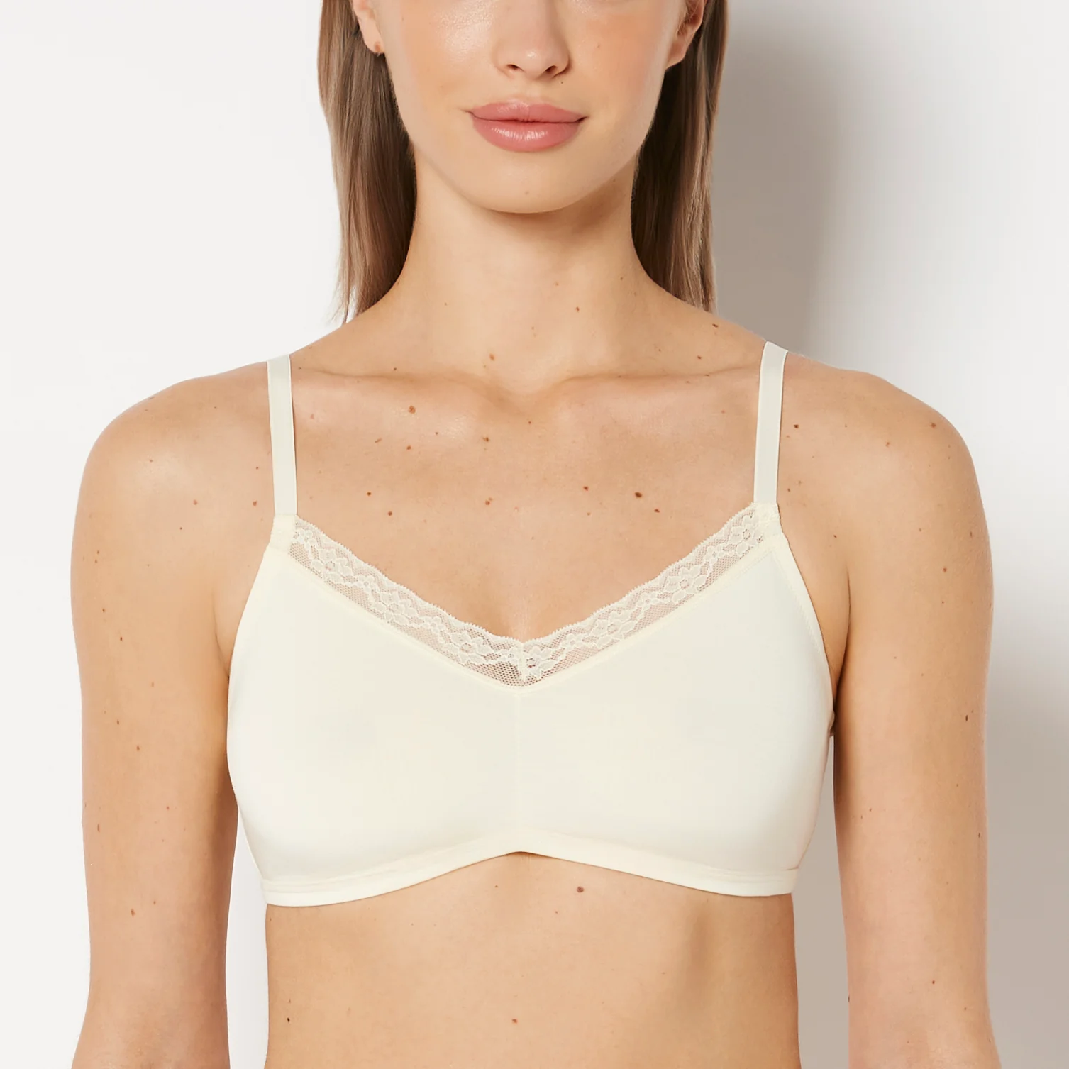 Modal Bralette with Beloved Lace Trim in Lemon Icing